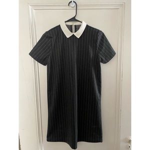 Black & White Striped Collared Dress